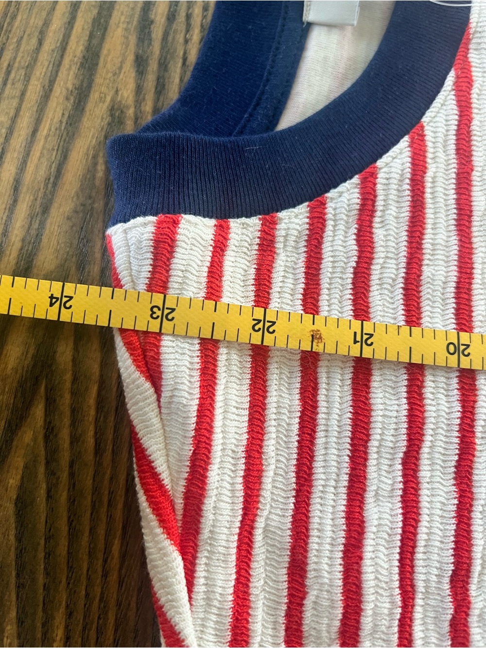 J.Crew Red and White Striped Crewneck Sweater with Navy Trim - Picture 5 of 5